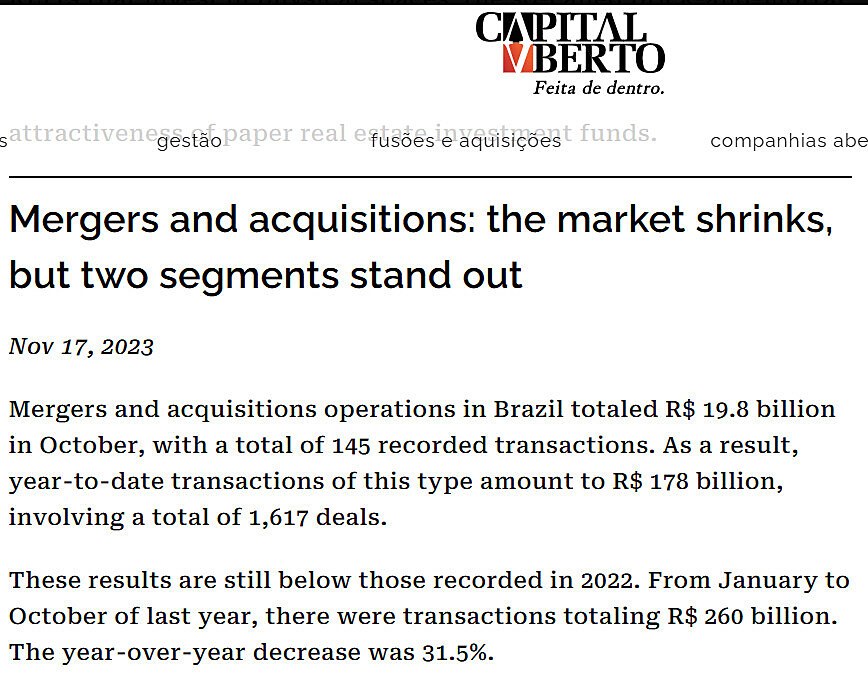 Mergers and acquisitions: the market shrinks, but two segments stand out